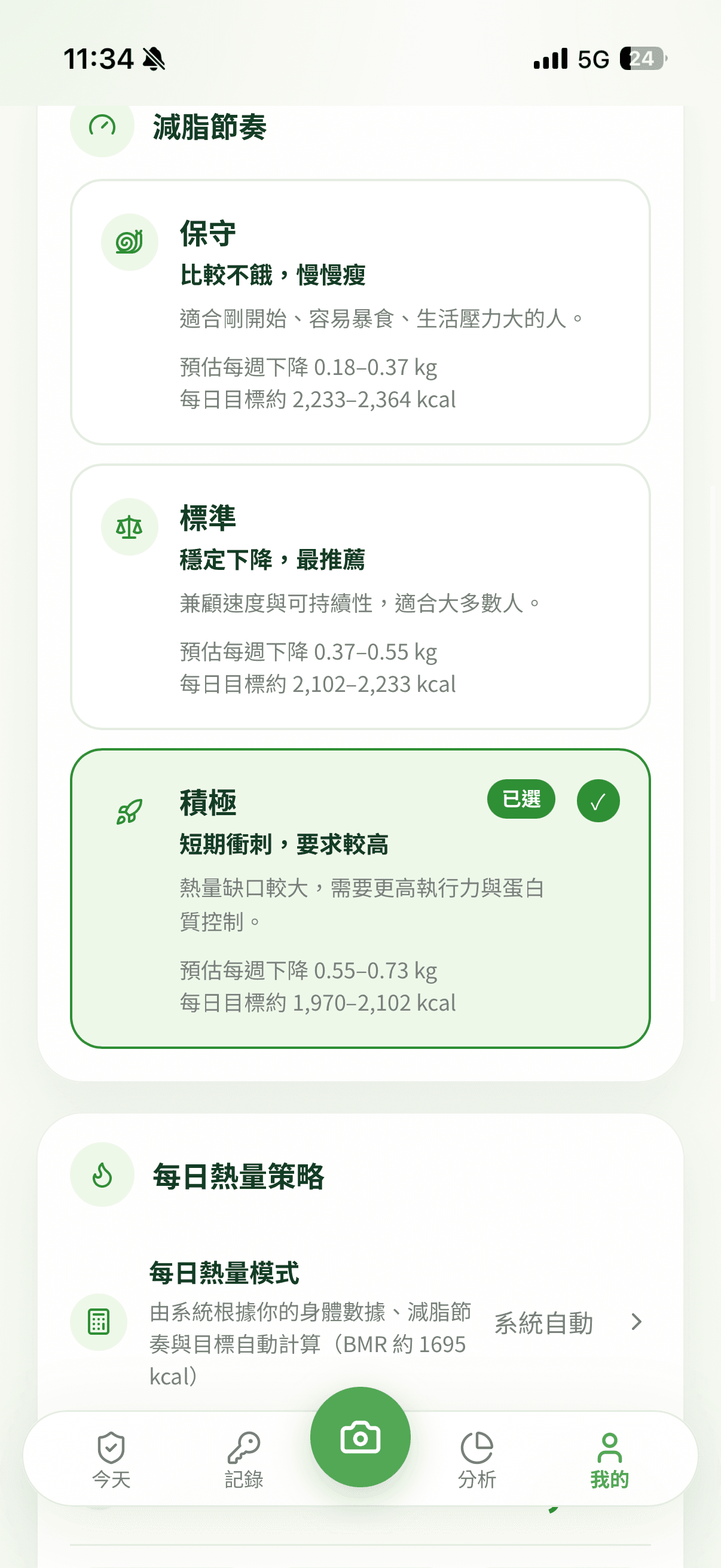 減脂節奏